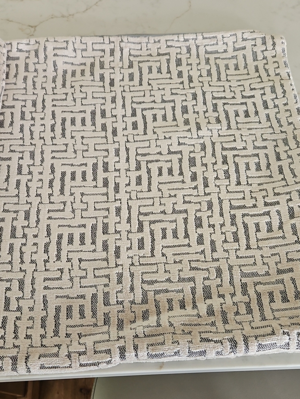 West Elm Cream and Charcoal Geometric Accent Pillow Cover